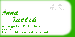 anna kutlik business card